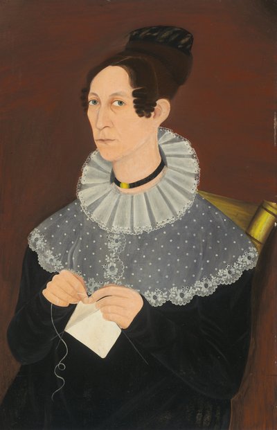 Probably Sarah Cook Arnold Knitting by American 19th Century