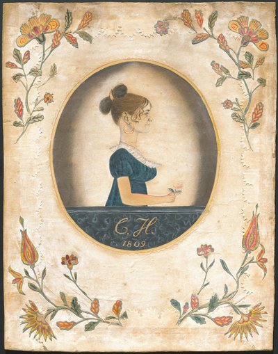 Woman Holding a Rose by American 19th Century