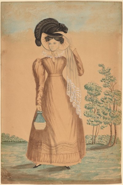 Woman with Plumed Hat by American 19th Century