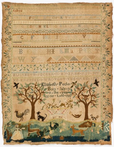 Sampler by American Elisabeth Pecker