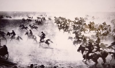Homesteaders rushing into the Cherokee Strip by American Photographer