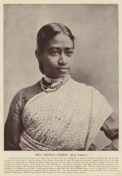 Mrs Theresa Joseph, East Indian by American Photographer