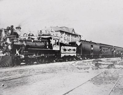 Train with flags by American Photographer