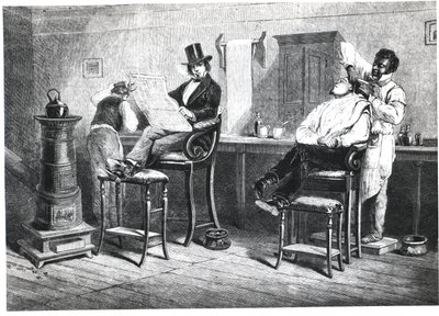 A Richmond Barbers Shop, 1861 by American School