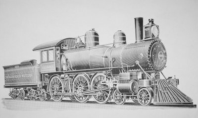 A Schenectady Locomotive by American School