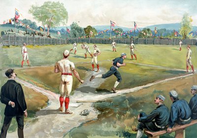 Baseball Game in 1891 New York by American School