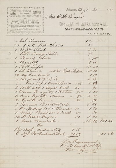 Bill of Sale dated August 25 by American School