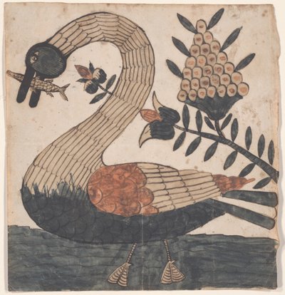 Bird with Fish, Fraktur Painting, c.1810 by American School