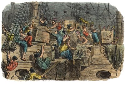 Boston Tea Party, c.1860s by American School