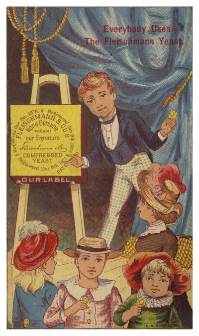 Boy Advertising Fleischmann Yeast by American School