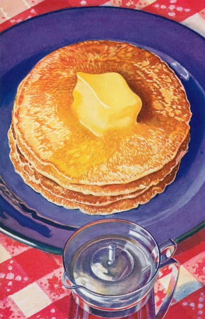 Butter Melting on a Stack of Pancakes by American School