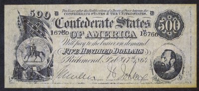Confederate paper money by American School