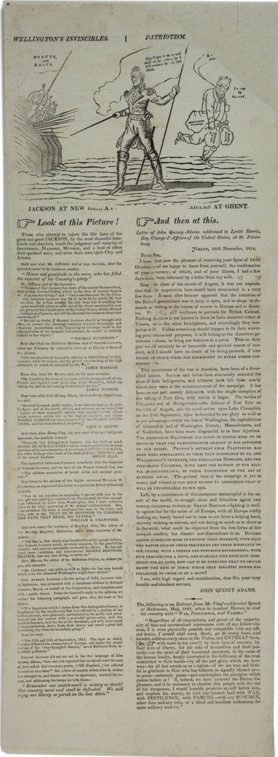 Election poster with prominent Americans, 1828 by American School