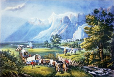 Emigrants crossing the Plains by American School