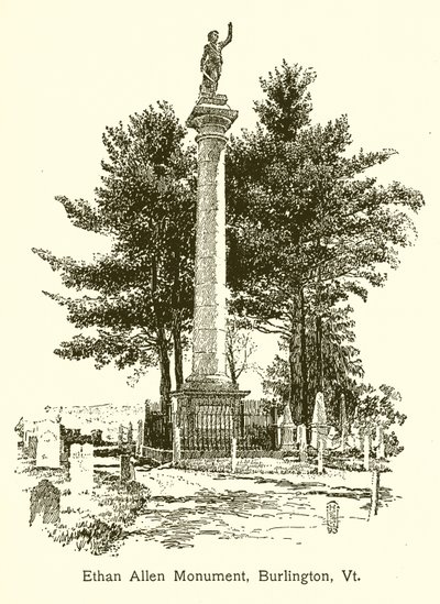 Ethan Allen Monument, Burlington, Vt by American School