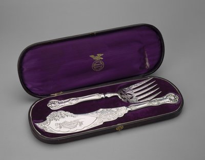 Fish Knife and Fork with Case by American School