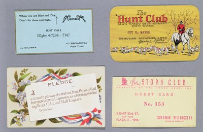 Four Speakeasy cards by American School