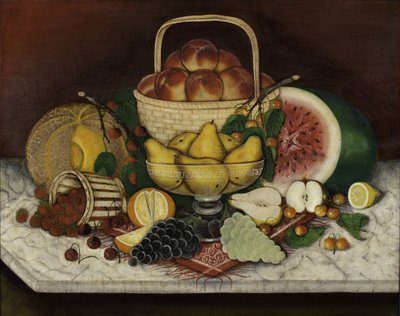 Fruit on Marble, 1865 by American School