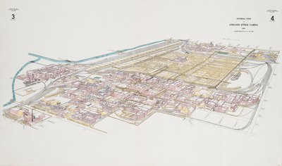 General View of Chicago Stock Yards by American School
