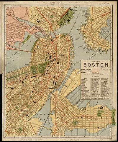 Guide Map of Boston by American School