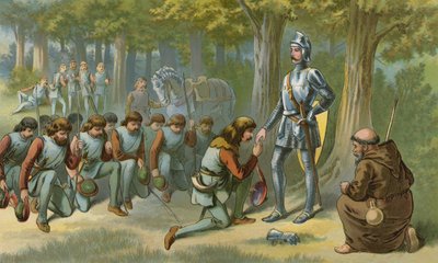 King Richard Pardons Robin and His Men by American School