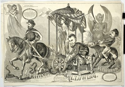 Leading, Following, Rebelling, 1864 by American School