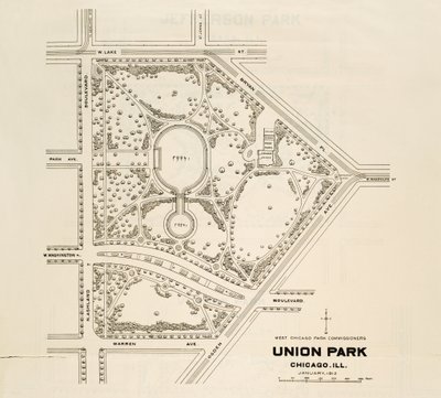 Map of Union Park, Chicago, Illinois by American School