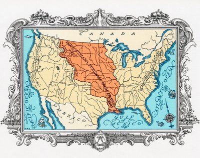 Map of the Louisiana Purchase by American School
