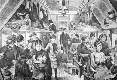 Open Coach of American Train by American School