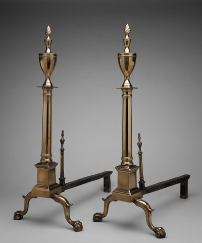 Pair of Andirons by American School