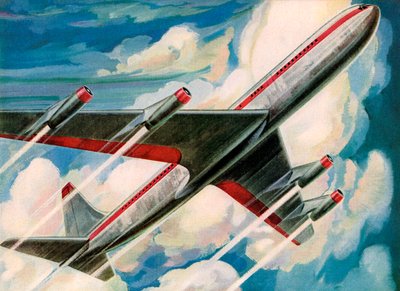 Passenger Jet Zooming Into the Sky by American School