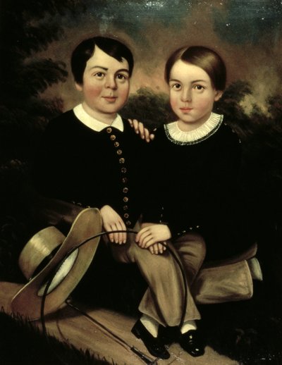 Portrait of Two Children by American School