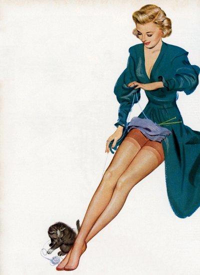 Sexy Woman Showing Off Her Nylons by American School