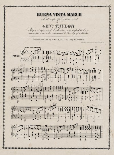 Sheet Music, Buena Vista March by American School