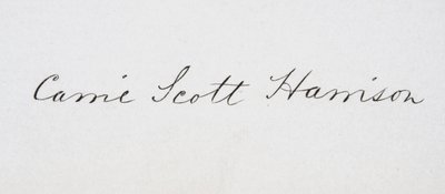 Signature of Caroline Lavinia Scott Harrison by American School