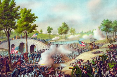 The Battle of Antietam, 1862 by American School