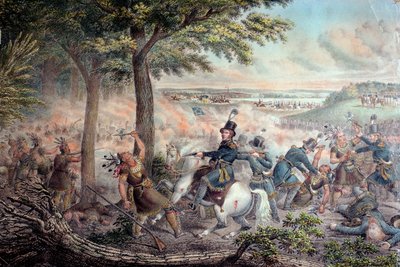 The Battle of the Thames in 1813 by American School