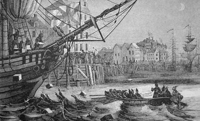 The Boston Tea Party by American School