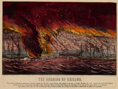 The Burning of Chicago, 1871 by American School