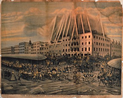 The Old Philadelphia Fire Department, 1850 by American School