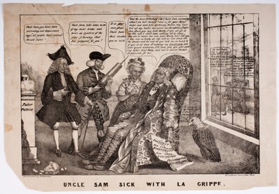 Uncle Sam Sick with La Grippe, 1837 by American School
