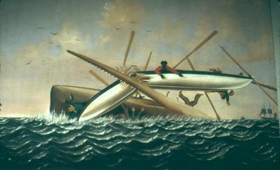 Whale Attacking a Long Boat by American School