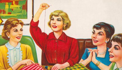 Women at a Sewing Circle by American School