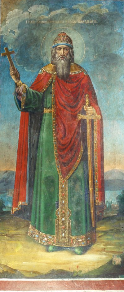 Grand Duke Vladimir Svyatoslavich by Ancient Russian frescos