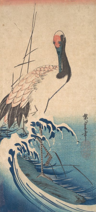 Crane and Surf by Ando Hiroshige
