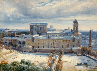 Santa Trinità dei Monti in the Snow by André Giroux