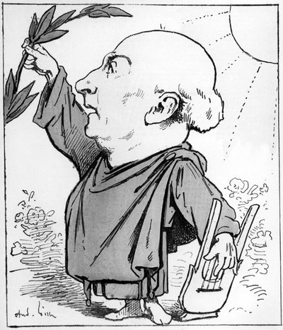 Theodore de Banville (1823-1891) French writer by Andre Gill