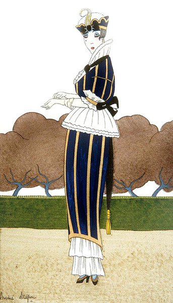 Fashion plate for a Parisian costume by Andre Stefan