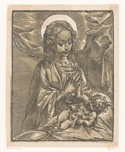 Mary Adoring the Christ Child by Andrea Andreani