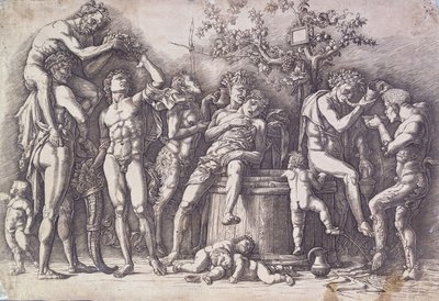 A Bacchanal with a Wine-Press by Andrea Mantegna